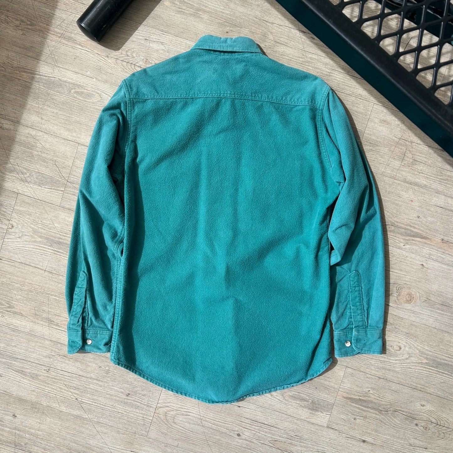 VINTAGE | St. Johns Bay Teal Blue Chamois Cloth Button Down Shirt sz M-Tall