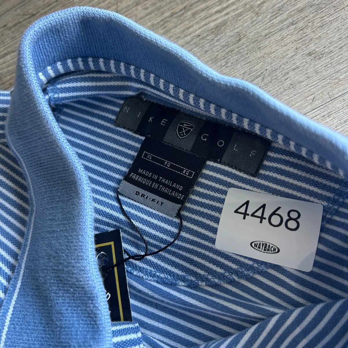1990s - Y2k | NIKE Golf Striped Blue Dri-Fit Polo Shirt sz XL