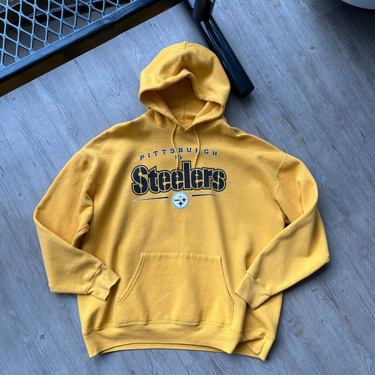 VINTAGE | Pittsburgh Steelers NFL Yellow Hoodie Sweater sz XXL Adult