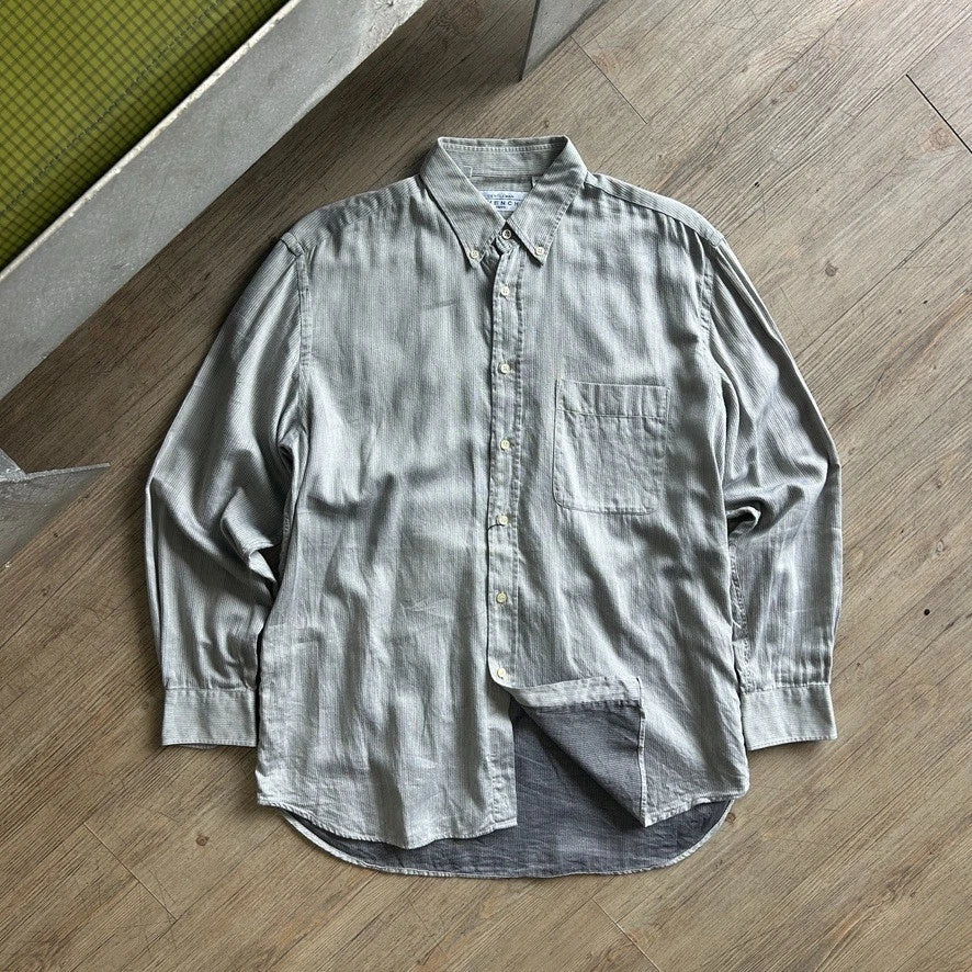 1990s GIVENCHY Gentleman Paris | Vintage Fine Herringbone Button Down Shirt sz L