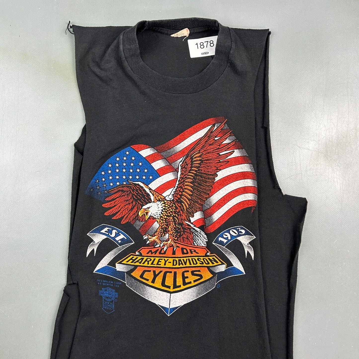 VINTAGE 90s | Harley Davidson Motorcycles 3D Emblem Sleeveless T-Shirt sz Sm