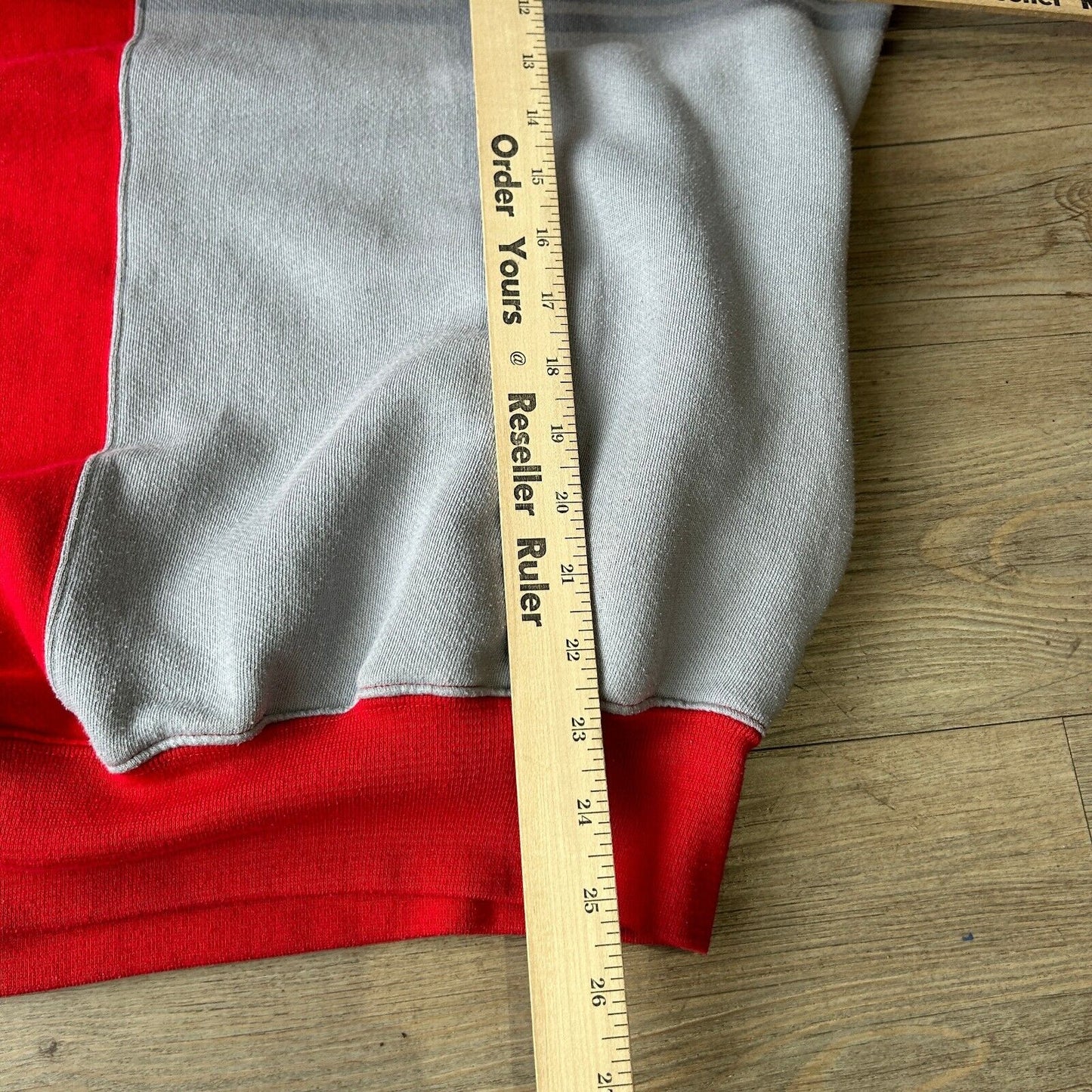 VINTAGE 90s | Ohio State Buckeyes STARTER Color Block Hoodie Sweater sz M Adult
