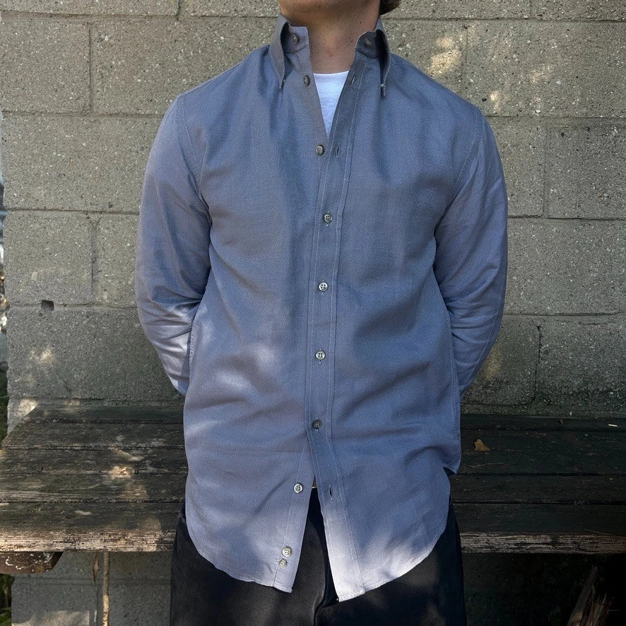 1990s Emporio ARMANI | Vintage Sharkskin Oxford Button Down Shirt sz M 38-15