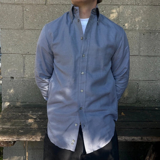 1990s Emporio ARMANI | Vintage Sharkskin Oxford Button Down Shirt sz M 38-15