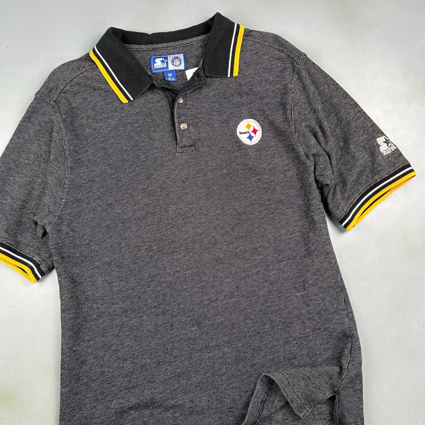 VINTAGE 90s | Pittsburgh Steelers NFL Starter Polo Shirt sz M Adult