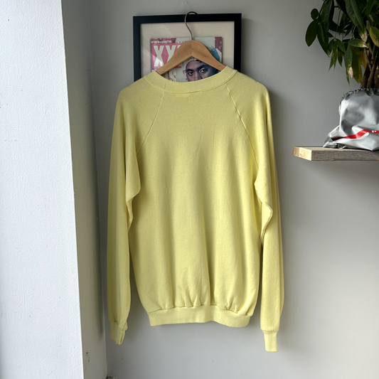 VINTAGE 1980s | Yellow The Mechanic Novelty Crewneck Sz M Made In USA