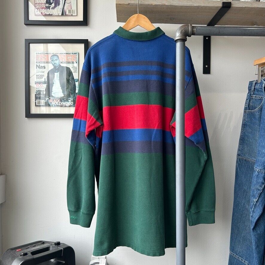 VINTAGE 90s | Ralph Lauren KAYAK Rugby Polo Shirt sz XL