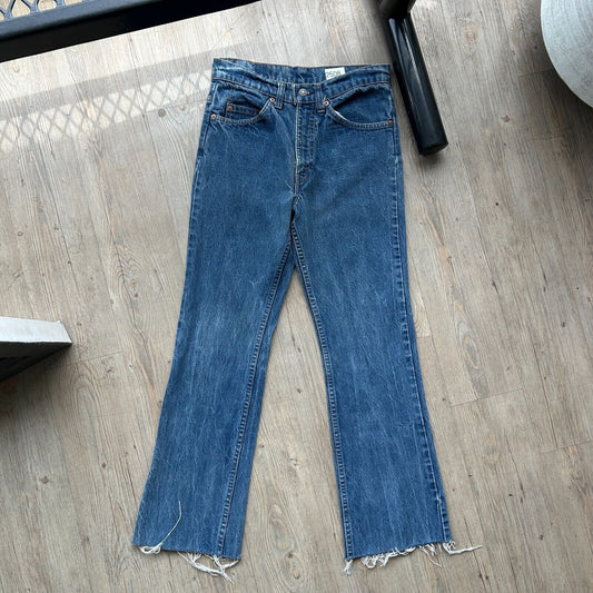 VINTAGE 80s | LEVI'S Flared Blue Denim Jeans Pants sz W28 L28 Made in USA