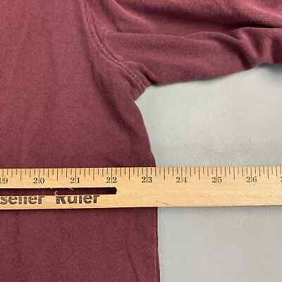 VINTAGE Carhartt Faded Maroon Henley Long Sleeve Pocket T-Shirt sz Large Adult