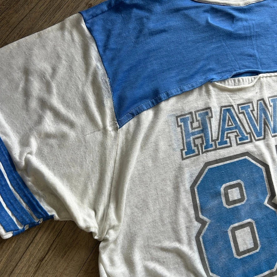 1980s | HAWAII #85 Thrashed Thin Cotton Vintage Football Jersey T-Shirt sz XL