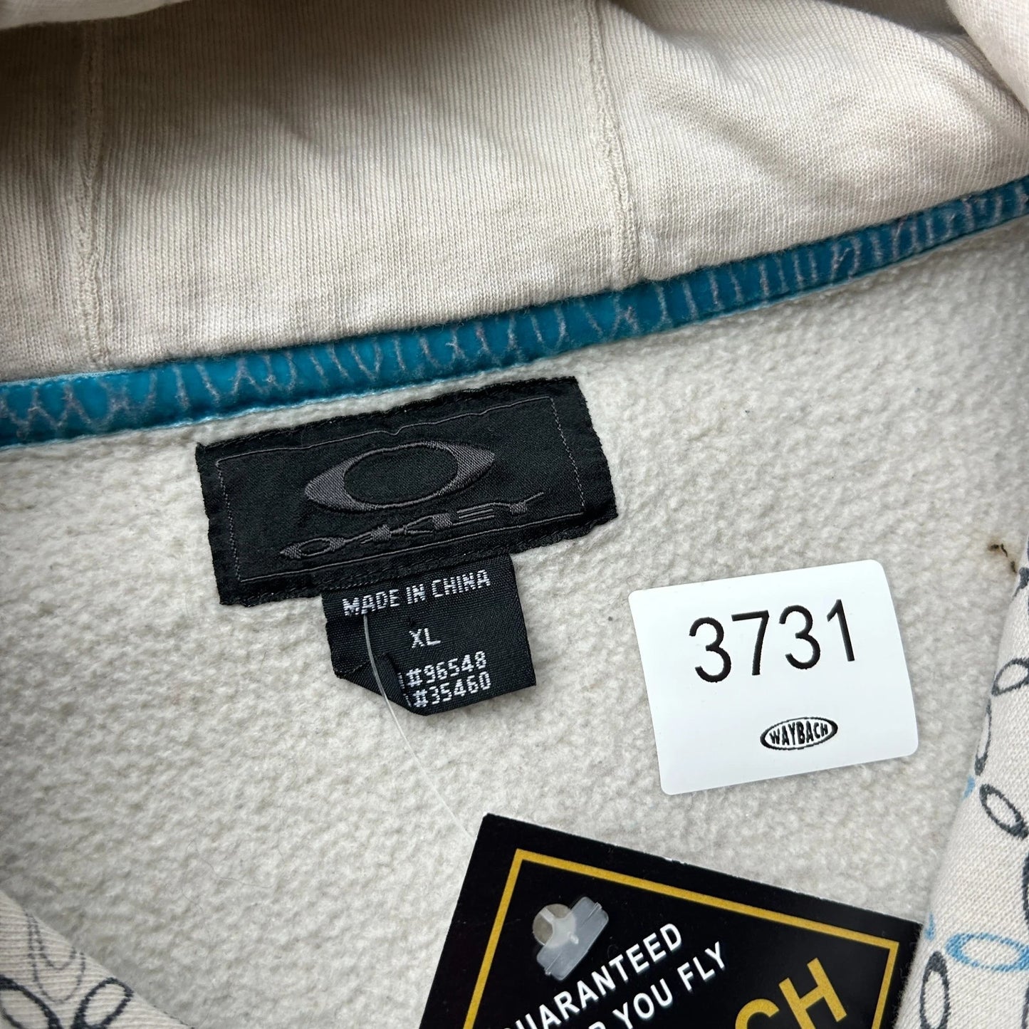 OAKLEY | Geometric Logo Thrashed Zip Up Hoodie Sweater sz XL