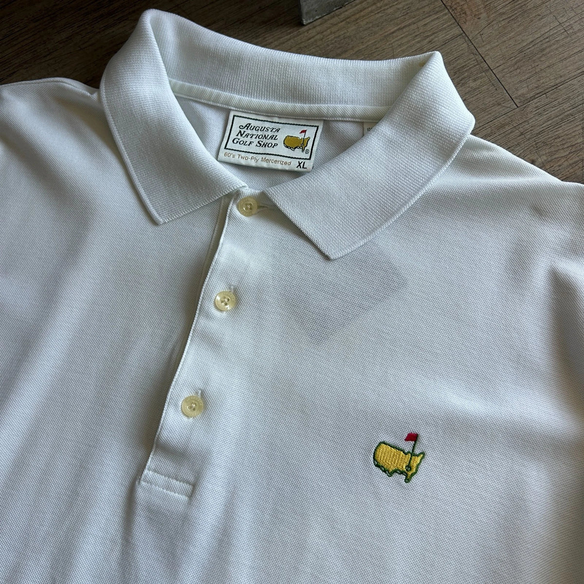 MASTERS | Vintage Augusta National Golf Shop White Polo Shirt sz XL