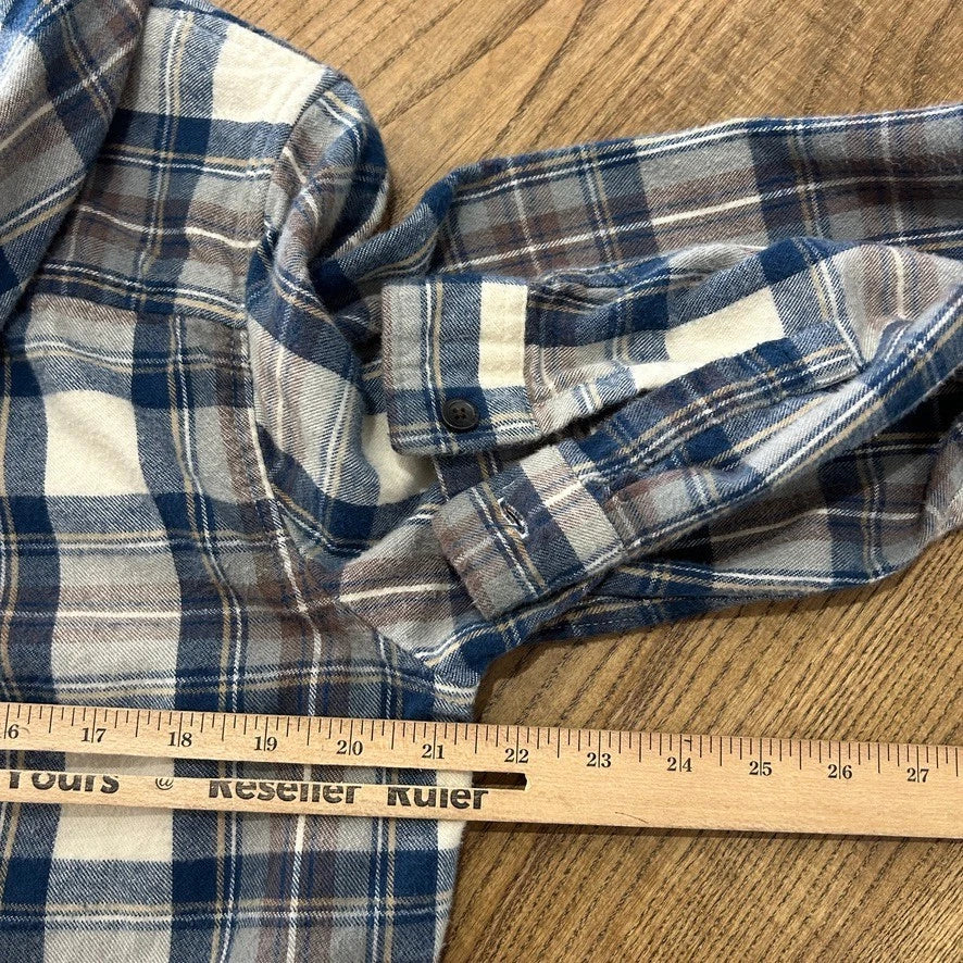 VINTAGE | L.L Bean Plaid Flannel Zip Up Hooded Shirt sz M/L