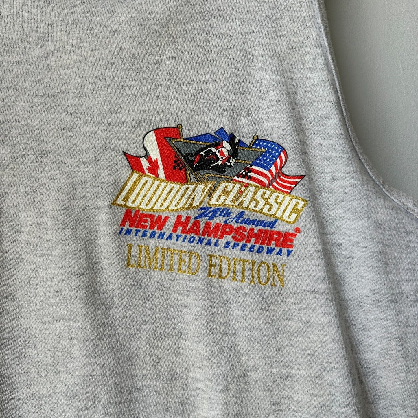 VINTAGE 90s | Loudon Classic Motorcycle Race Tank Shirt sz M