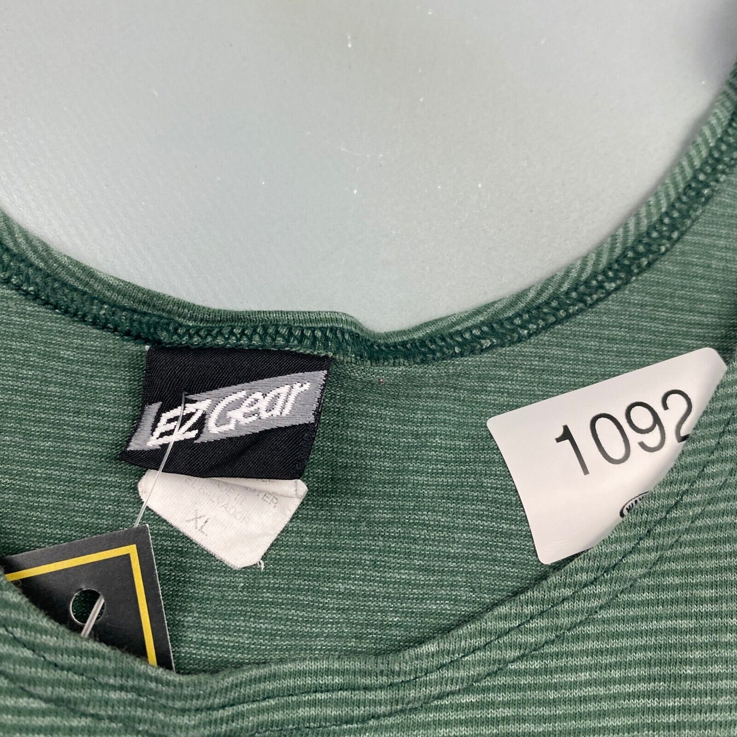 VINTAGE 90s EZ Gear Green Striped Sleeveless Tank T-Shirt sz XL Men Adult