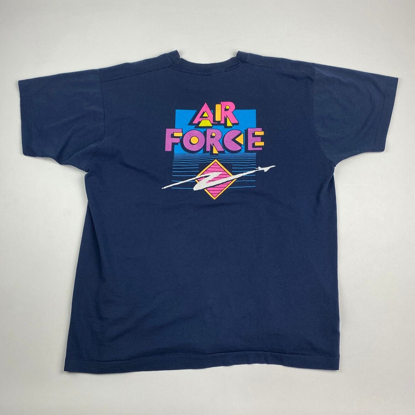 VINTAGE 90s Air Force Retro Graphic Navy T-Shirt sz XL Men