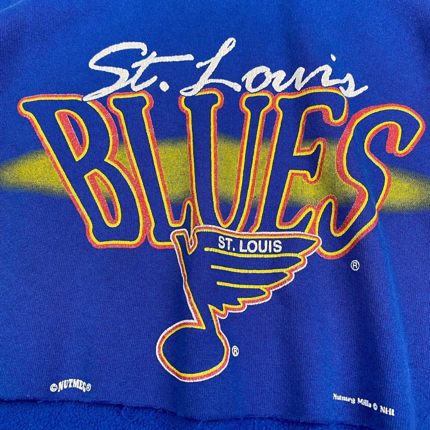 VINTAGE 90s NHL St. Louis Blues Cropped Hockey Sweater sz Medium Adult