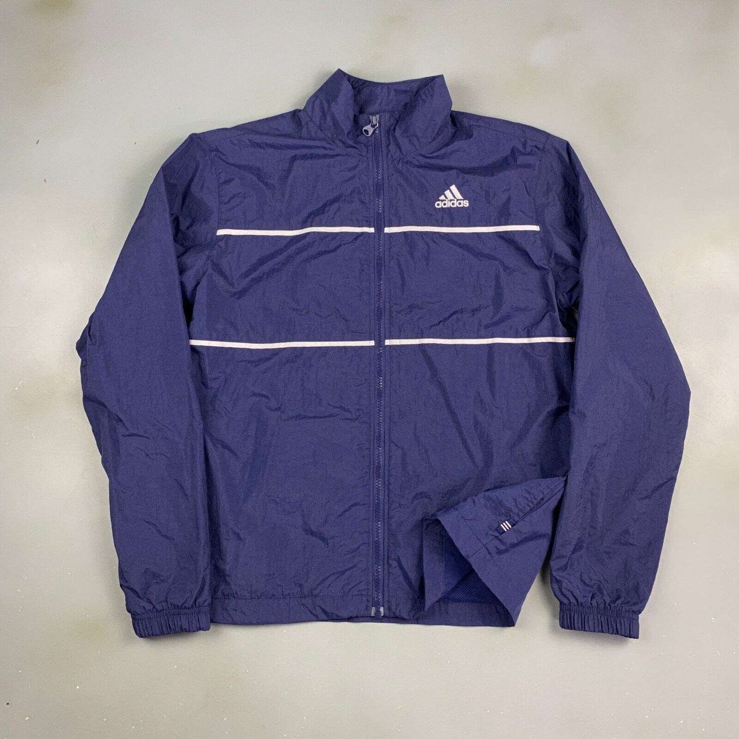 VINTAGE ADIDAS Navy Windbreaker Track Jacket sz Small Adult
