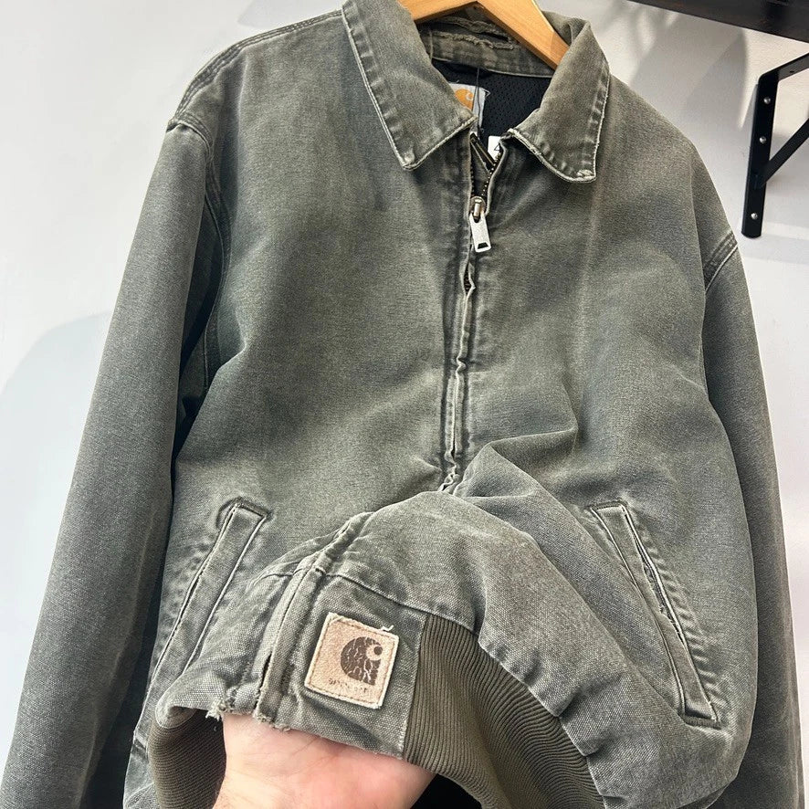 VINTAGE | Carhartt J102 Faded Moss Santa Fe Bomber Jacket sz L
