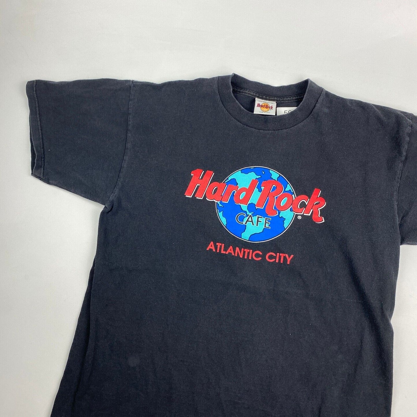 VINTAGE 90s Hard Rock Cafe Atlantic City Black T-Shirt sz Large Men
