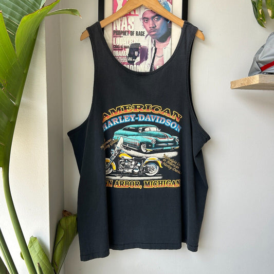 VINTAGE 90s | American Harley Davidson Motorcycles Tank Shirt sz L