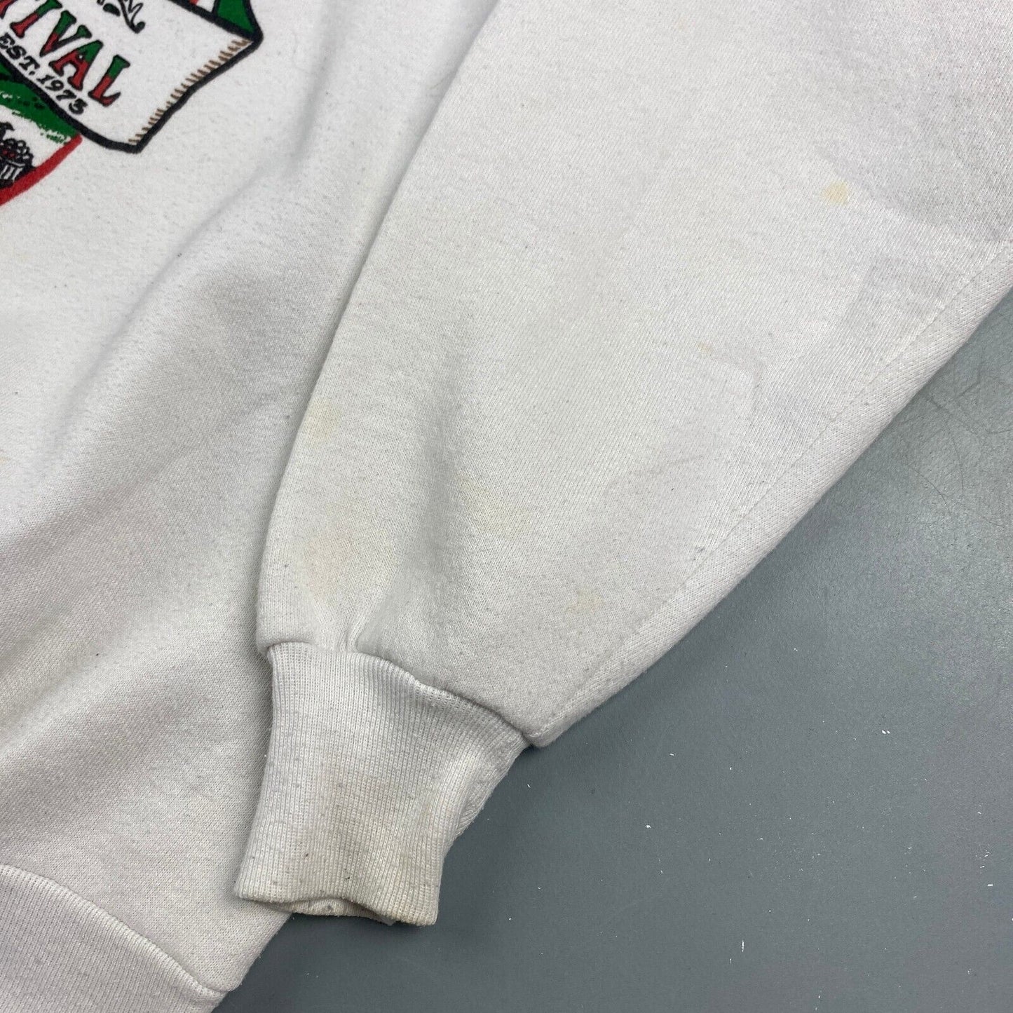 VINTAGE 90s Lafayette Apple Festival White Crewneck Sweater sz XL Mens