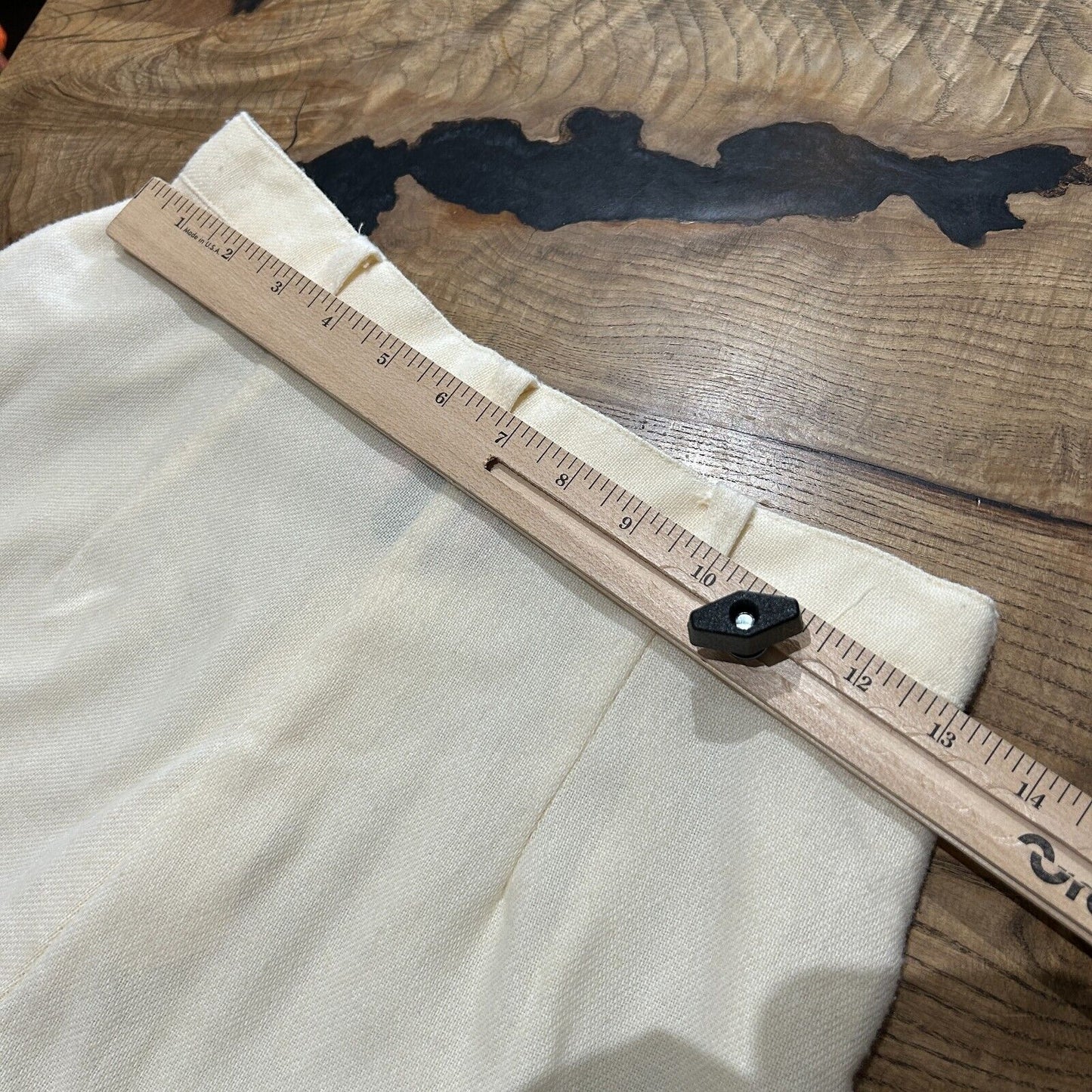 VINTAGE 80s | Cream Wool Blend Pleated Trouser Pants W26 L32