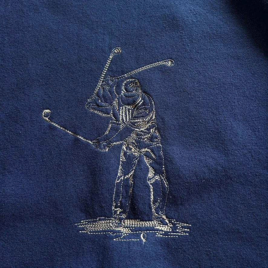 1990s | Embroidered GOLF SWING Vintage Crewneck Sweater sz L