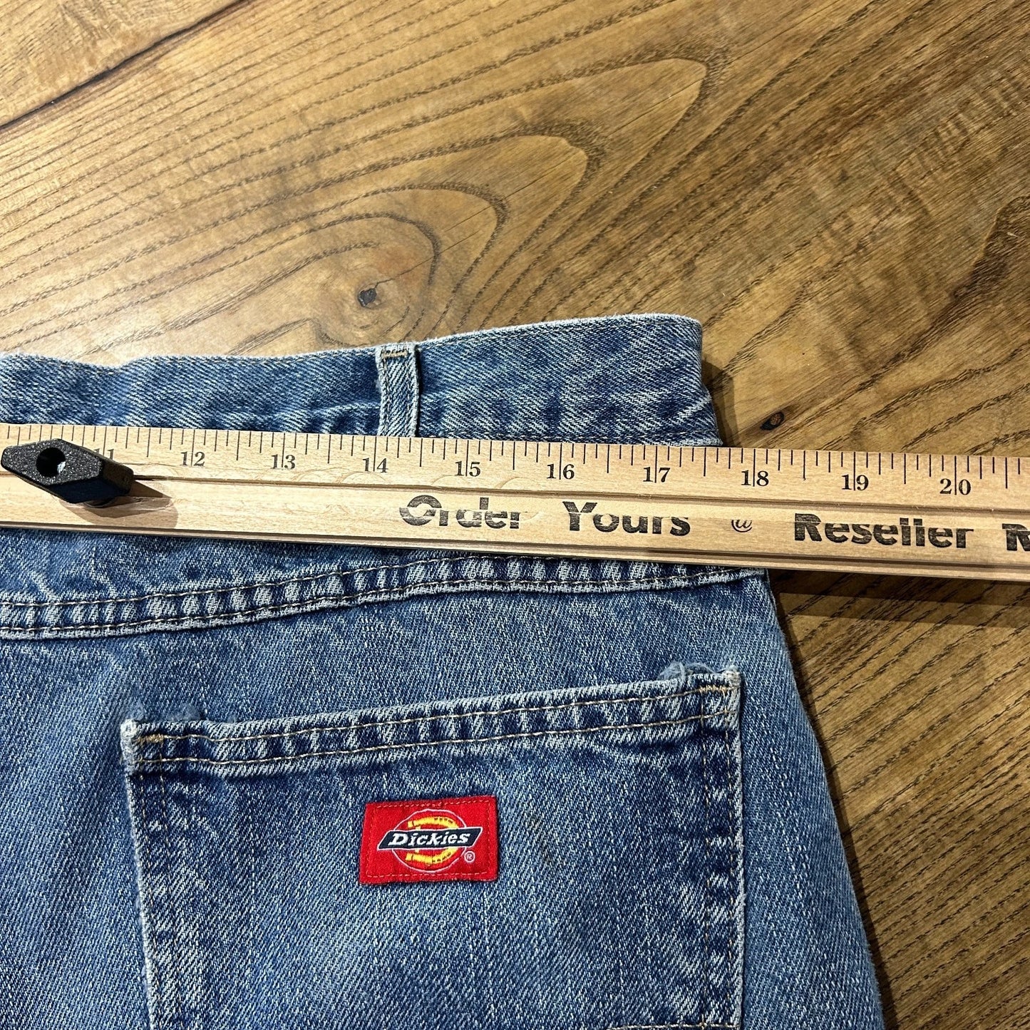 VINTAGE | Dickies Faded Blue Baggy Double Knee Jeans Pants sz W35 L30