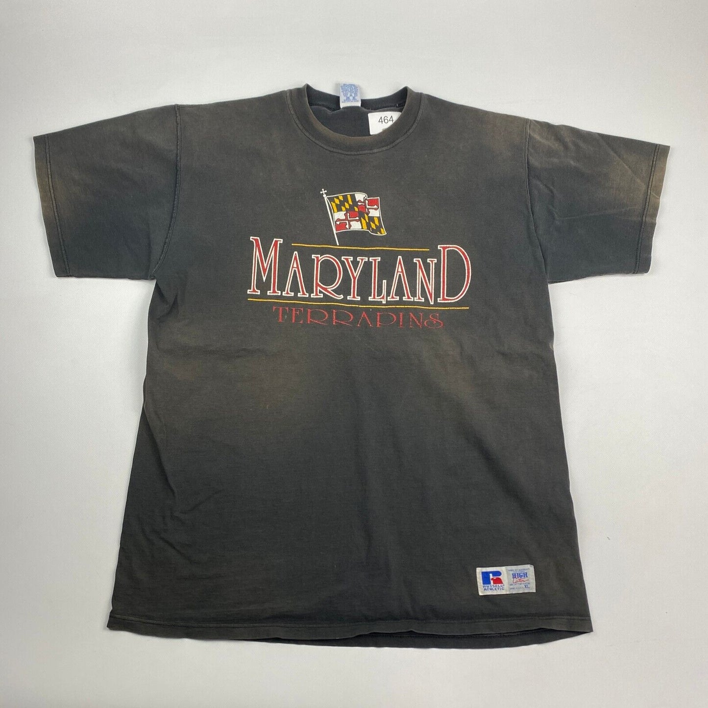VINTAGE 90s Maryland Terrapins Sun Faded Russell Athletic T-Shirt sz XL Men