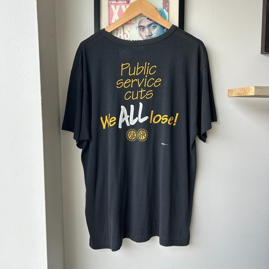 VINTAGE 90s | Gone.. Jobs Services Pay Cheques Neighbours T-Shirt sz XL