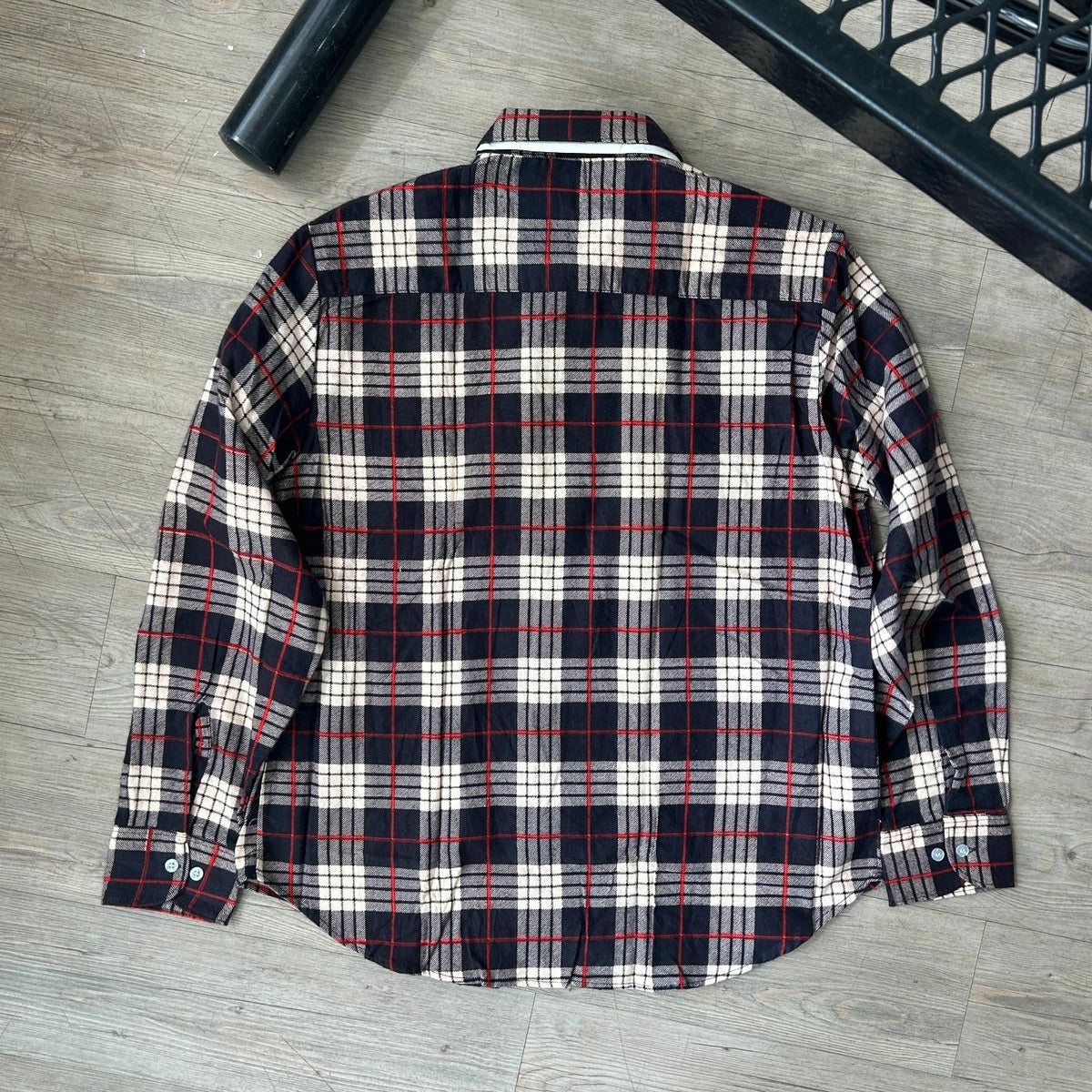 VINTAGE | Rugged Plaid Flannel Button Down Shirt sz L
