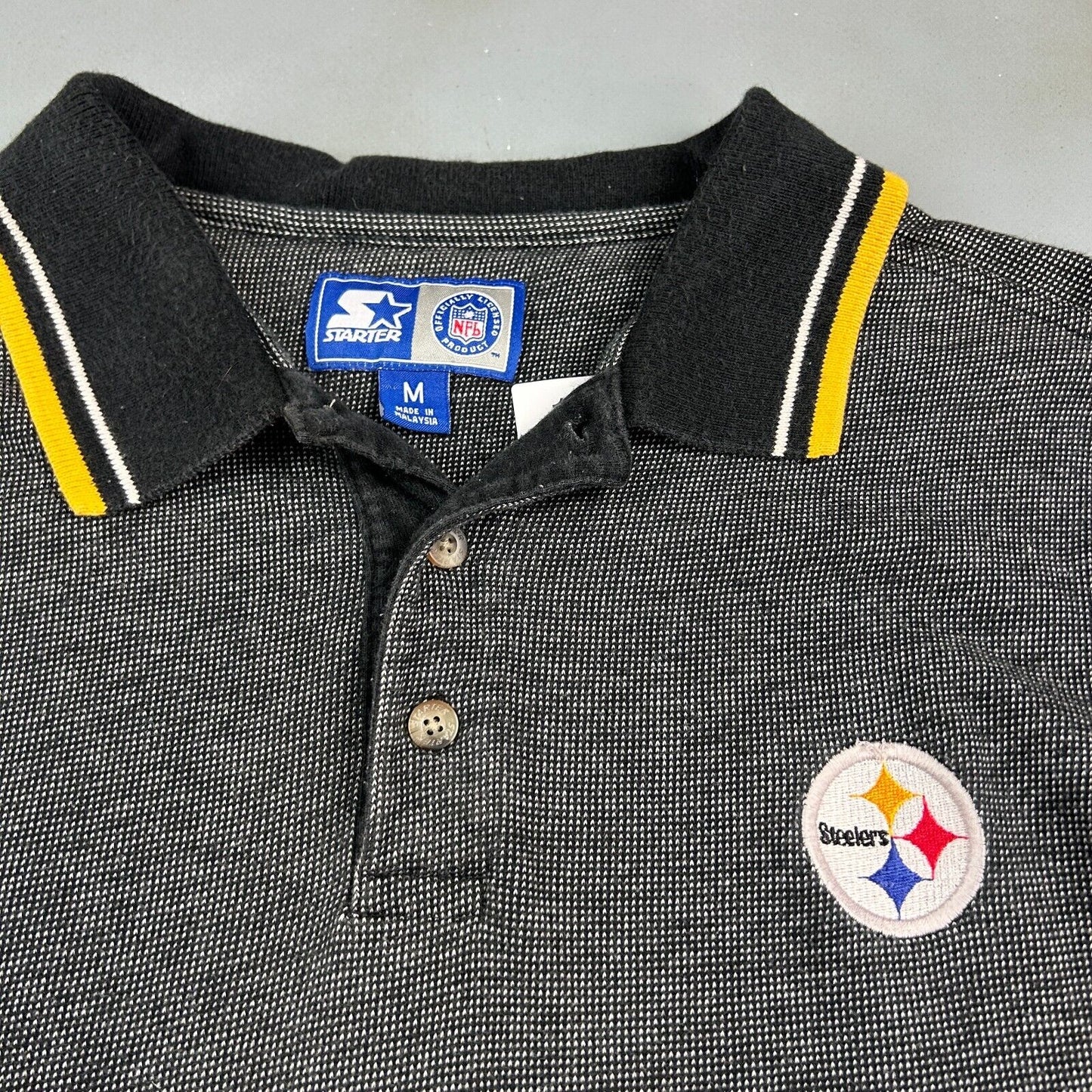 VINTAGE 90s | Pittsburgh Steelers NFL Starter Polo Shirt sz M Adult
