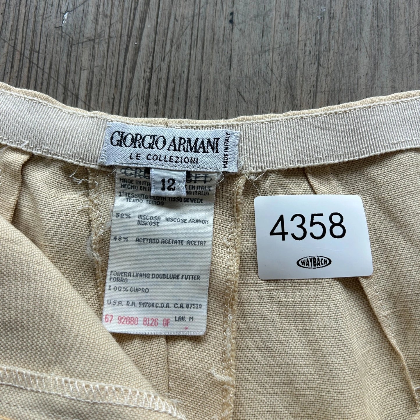 VINTAGE | Giorgio Armani Le Collezioni Cream Trouser Pants sz 12 W29 L30