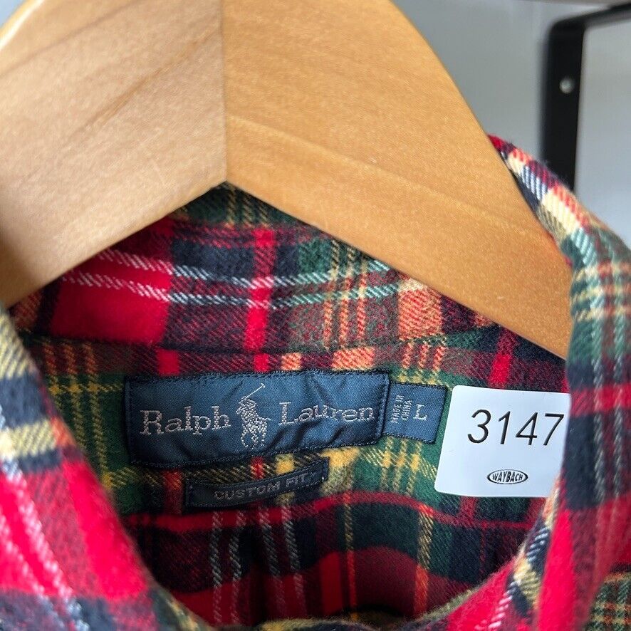 VINTAGE | Ralph Lauren Plaid Flannel Button Down Shirt sz L