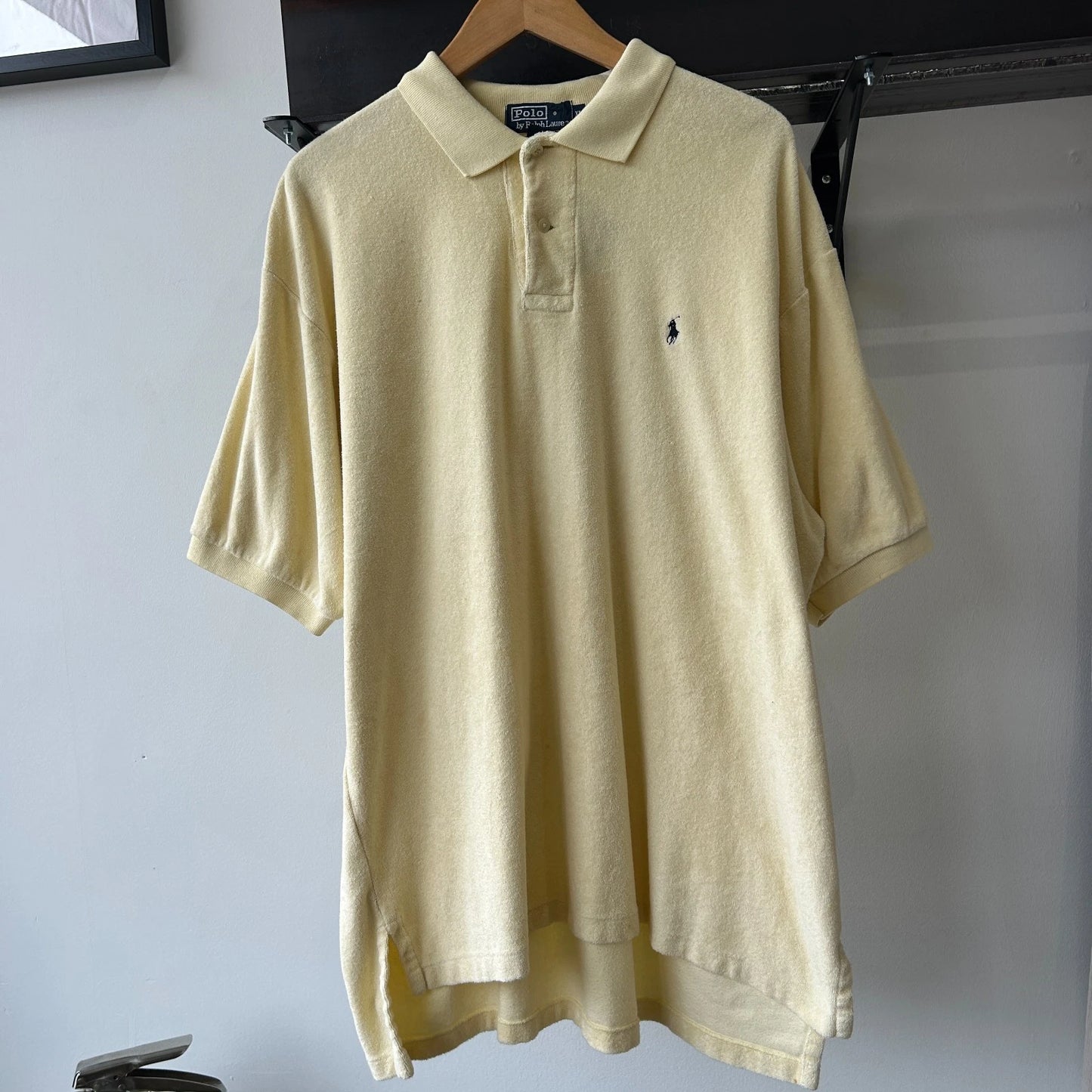 VINTAGE | Polo by Ralph Lauren Yellow Beach Towel Polo Shirt sz XL