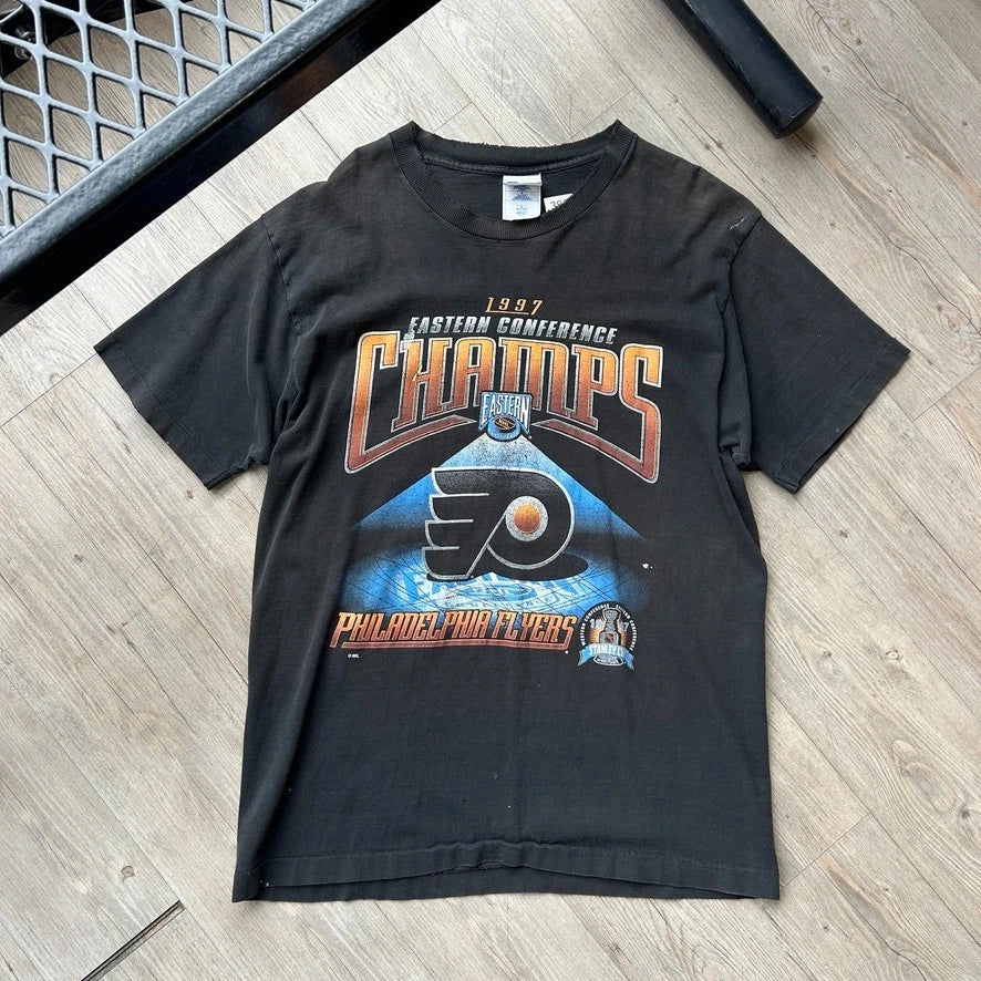 VINTAGE 90s | Philadelphia Flyers NHL Hockey Stanley Cup T-Shirt sz L