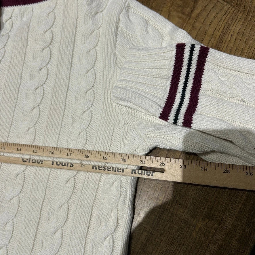VINTAGE | Polo Ralph Lauren Cashmere Blend Cable Tennis Knit Sweater sz M