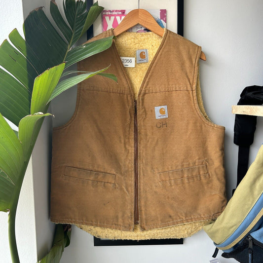 VINTAGE | Carhartt Sherpa Lined Workwear Vest Jacket sz M/L Adult