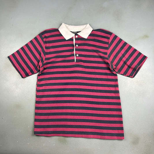 VINTAGE 90s On Stage Striped Polo Shirt sz M - L Adult