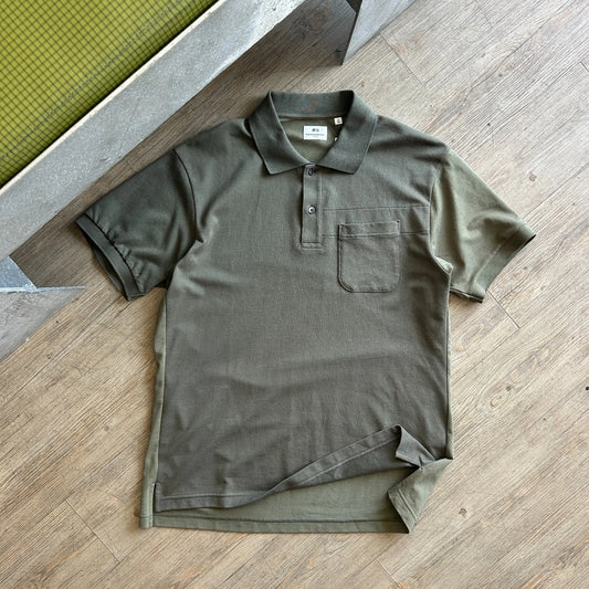 ENGINEERED GARMENTS NY | Uniqlo Two Tone Olive Polo Shirt sz M