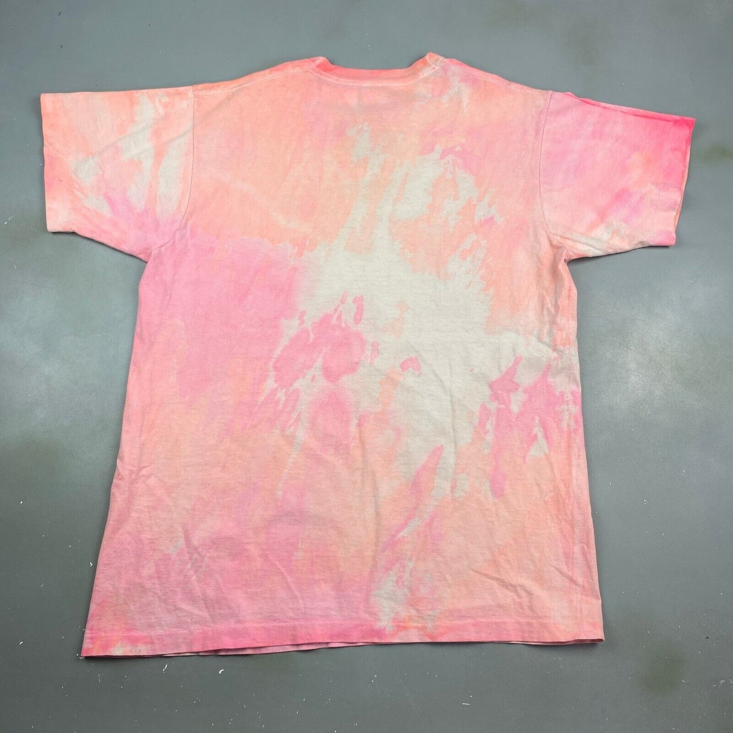 VINTAGE 90s Pink Peach Marble Tye Dye Blank T-Shirt sz X-Large Men