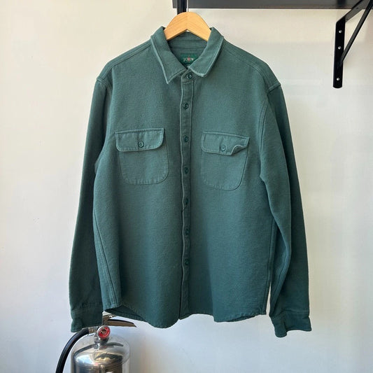 J.CREW | Vintage Green Chamois Flannel Button Down Shirt sz L