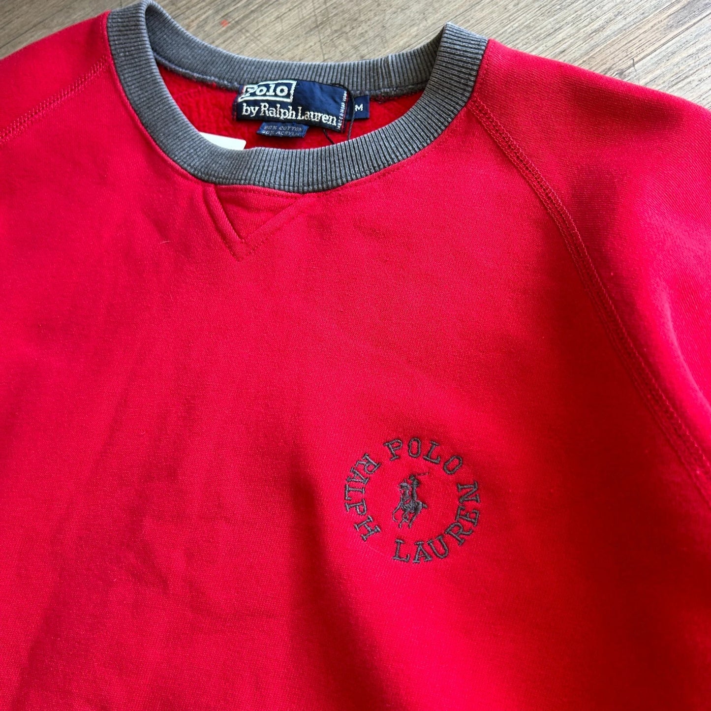 VINTAGE 90s | POLO By Ralph Lauren Ball Pony Ringer Crewneck Sweater sz M