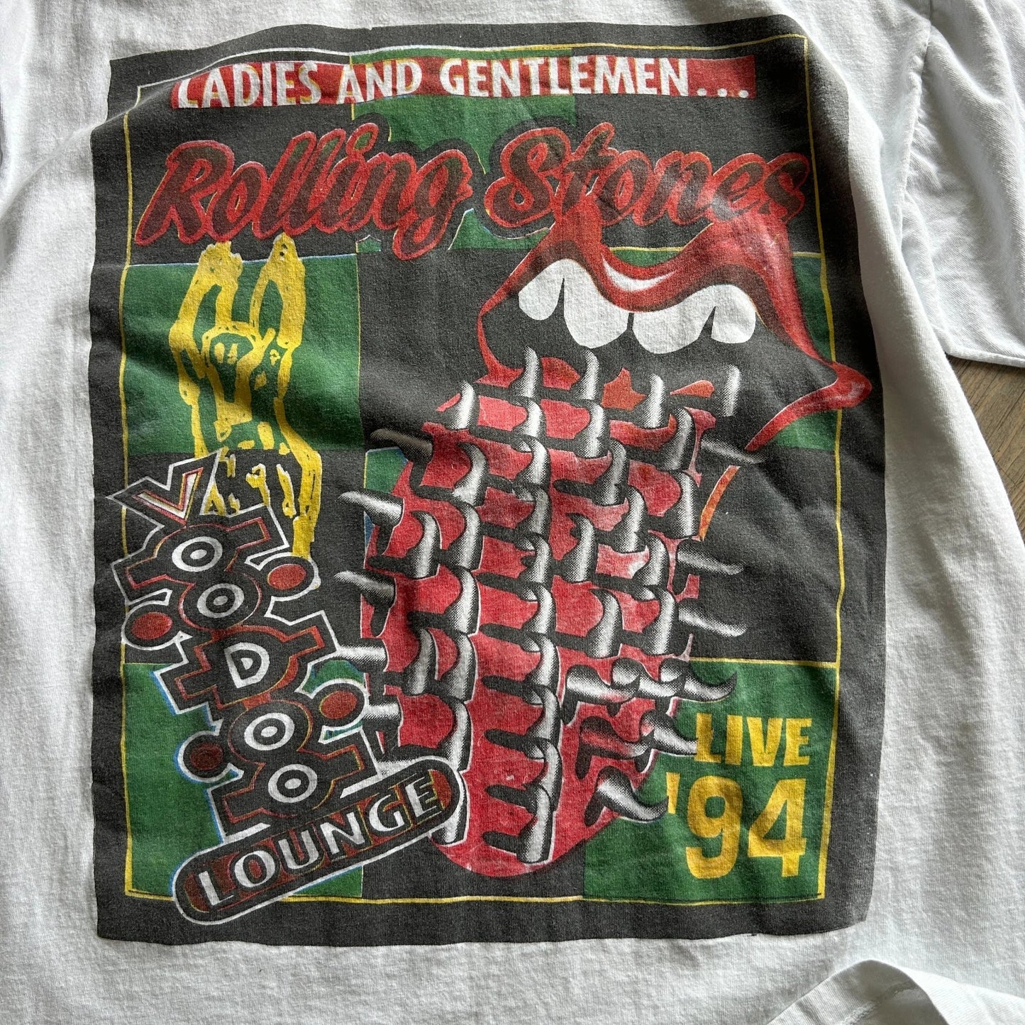VINTAGE 1994 | Rolling Stones Voodoo Lounge World Tour Band T-Shirt sz XL