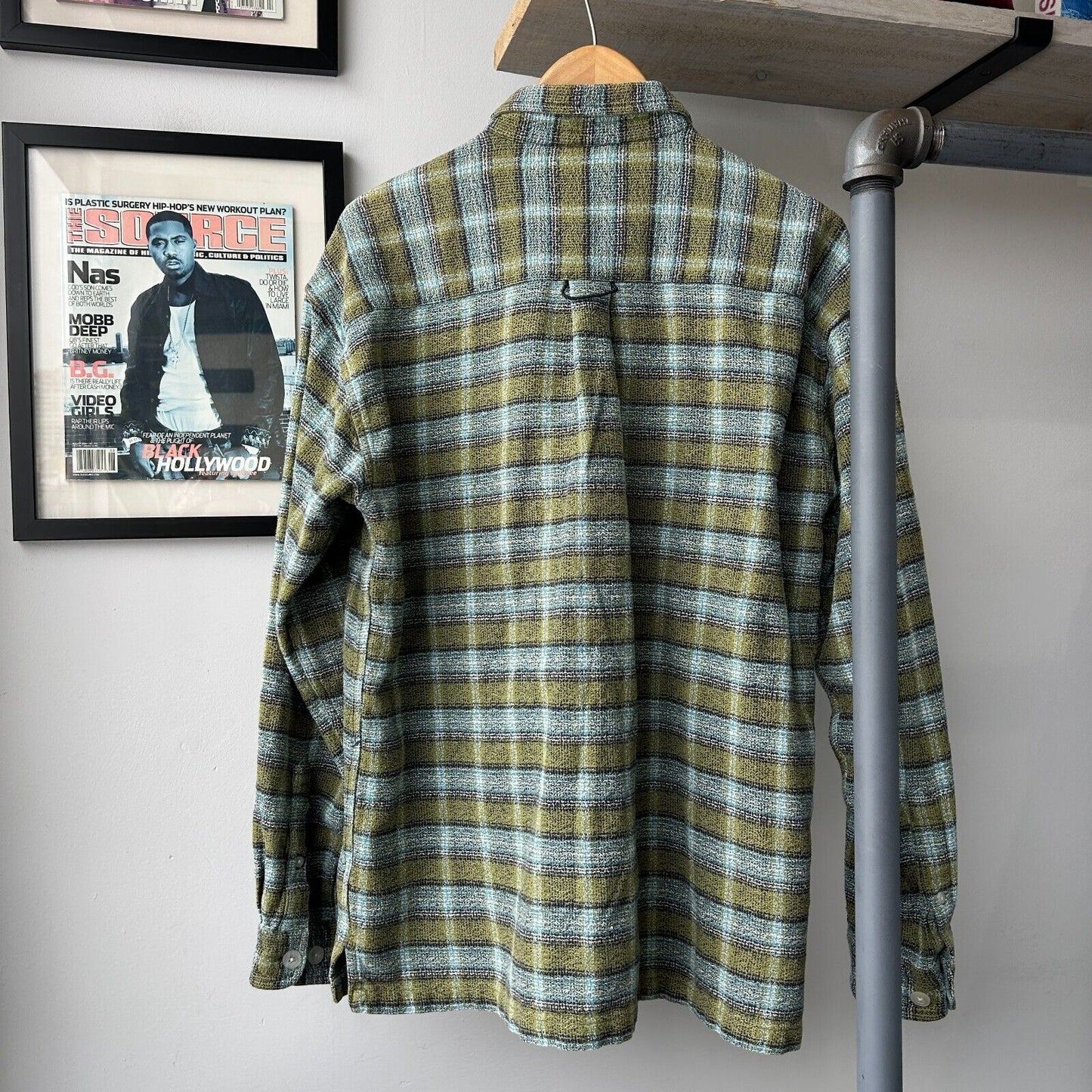 VINTAGE | President Stone Textured Plaid Button Down Shirt sz L