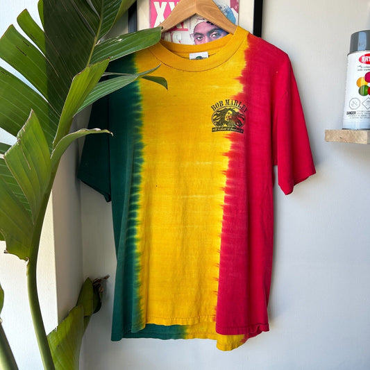 VINTAGE 90s | Bob Marley One Love One Heart Rasta Tye Dye T-Shirt sz M
