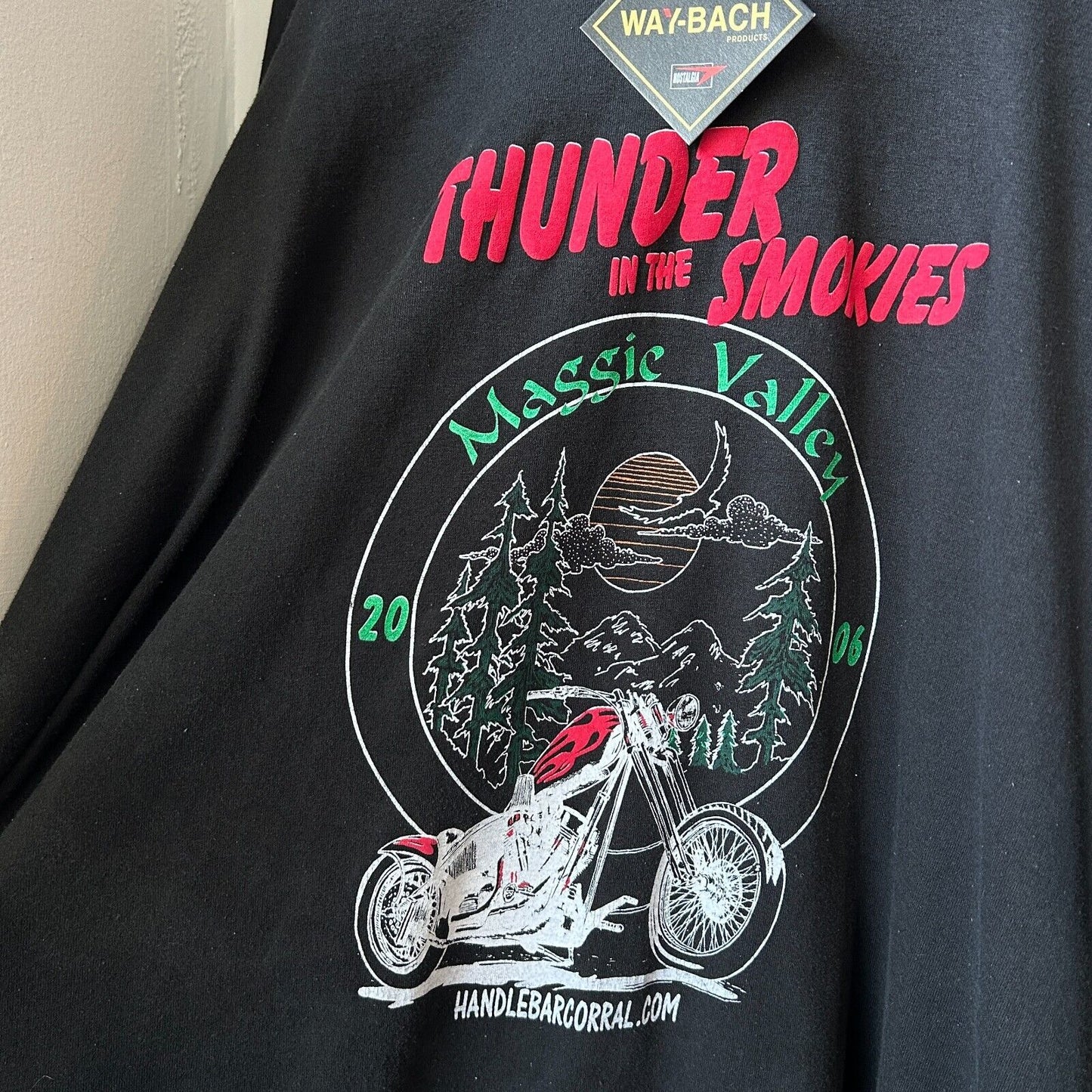 VINTAGE | Thunder In The Smokies Black Biker T-Shirt sz 3XL Adult
