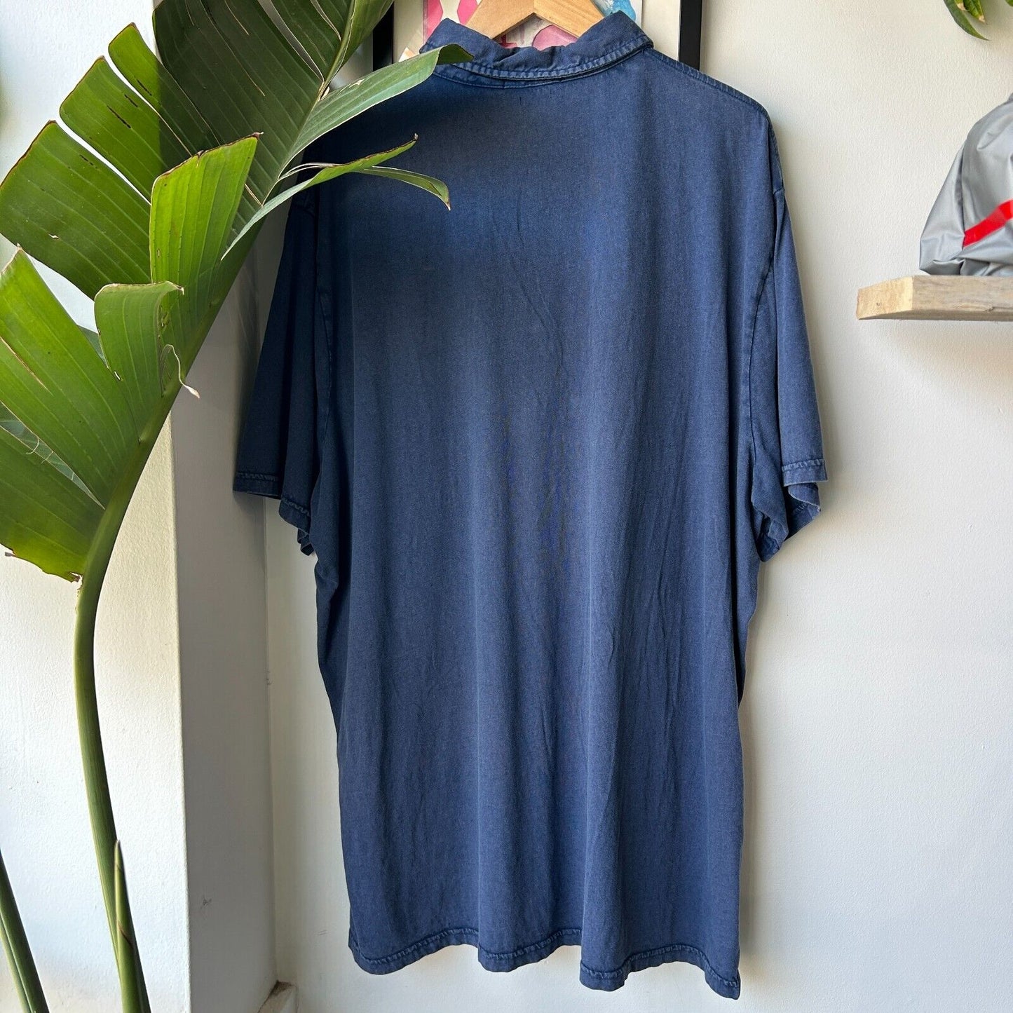 VINTAGE 90s | Ralph Lauren Faded Blue Polo Shirt sz XXL