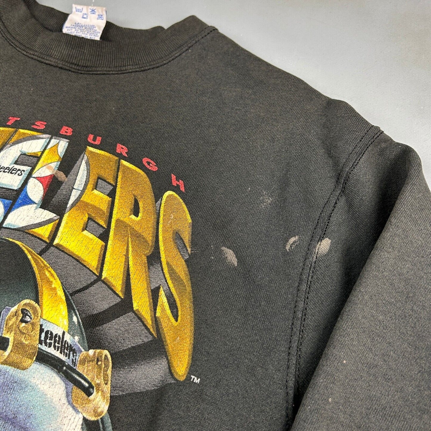 VINTAGE 1995 Pittsburgh Steelers Big Helmet Football Crewneck Sweater sz M Adult